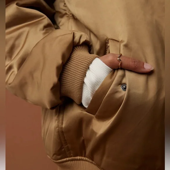 NWT OFFLINE by Aerie Women's Satin Bomber Jacket XS - Picture 5 of 13